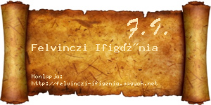Felvinczi Ifigénia névjegykártya